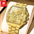 OLEV'S Watches 5639 Mens Watch Original Luxury Tonneau Quartz  Multifunctional Chronograph Waterproof 