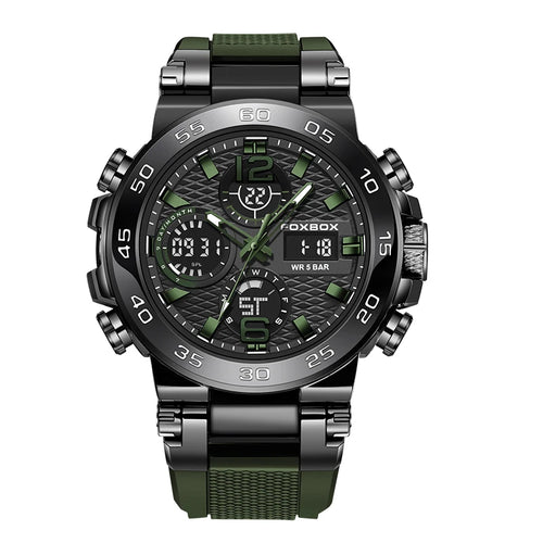 FOXBOX Outdoor Military Watch Men Fashion Camouflage Silicone Digital Watch for Men Sport Waterproof Men'S Quartz Wristwatches