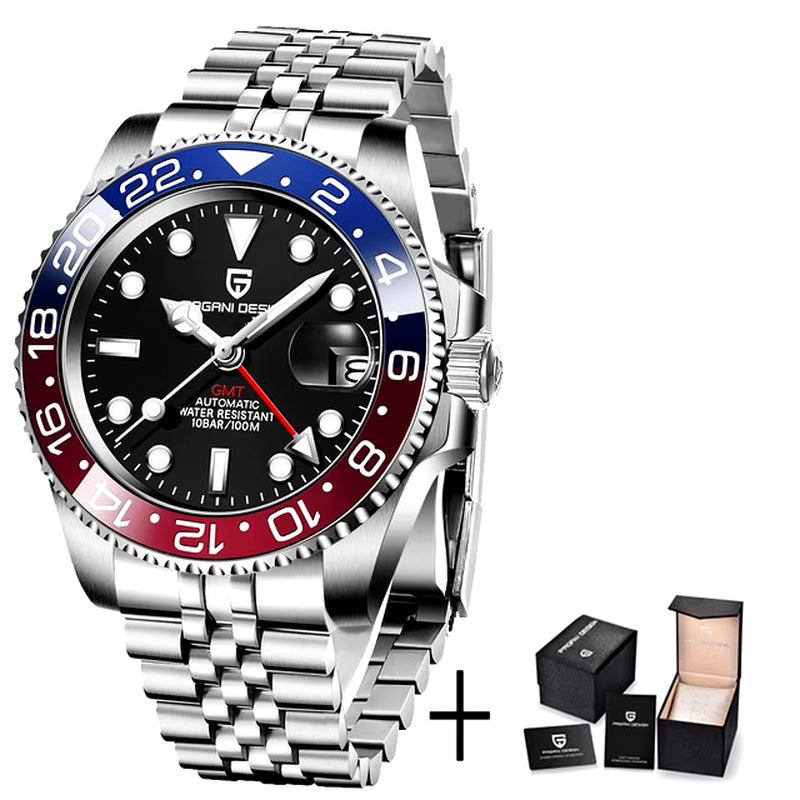 V3 Version GMT Watches Men'S Luxury Sapphire Automatic Mechanical Watch 40MM Stainless Steel Waterproof Watch