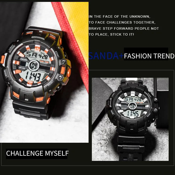  SMAEL LED Bracelet Digital  Men Watches Sport Waterproof 50M